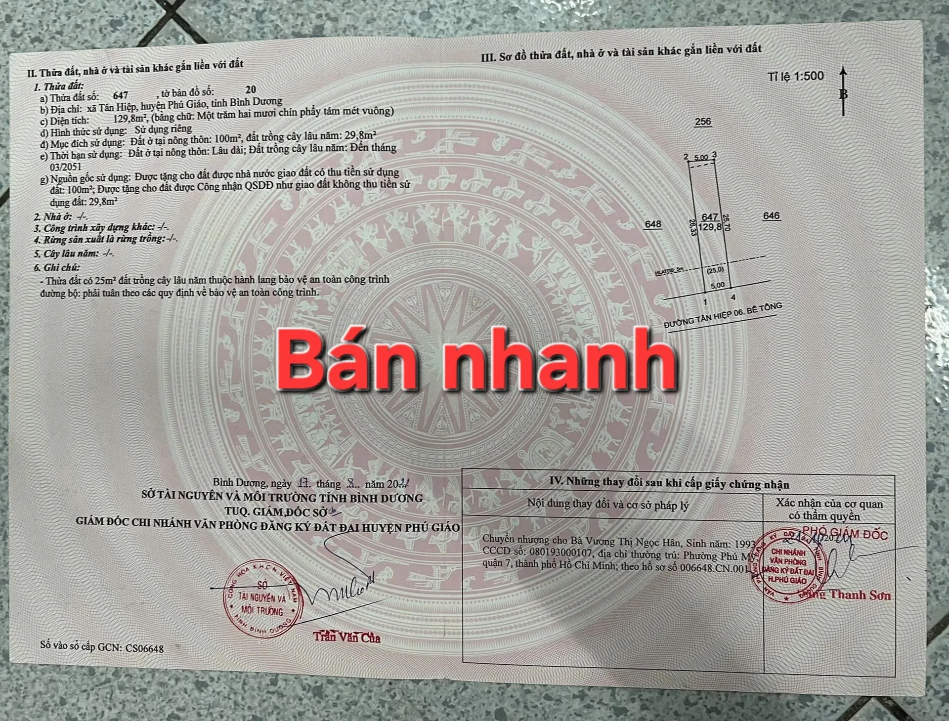 Ảnh Đất Bê Tông Tân Hiệp (5x26m) Giá 570Triệu